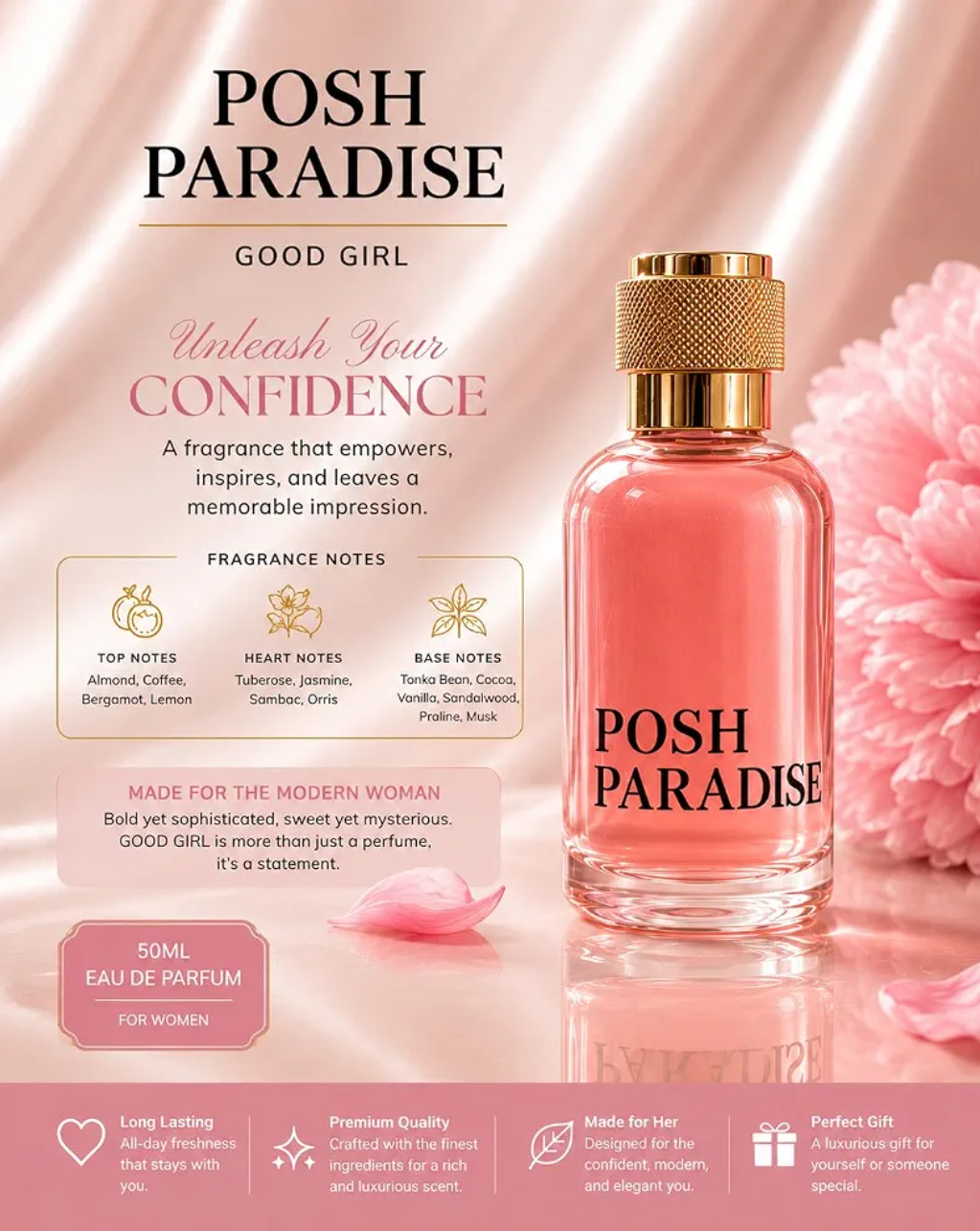 Good Girl Luxury Perfume for Women | 50ml Eau De Parfum Spray | Daily & party use