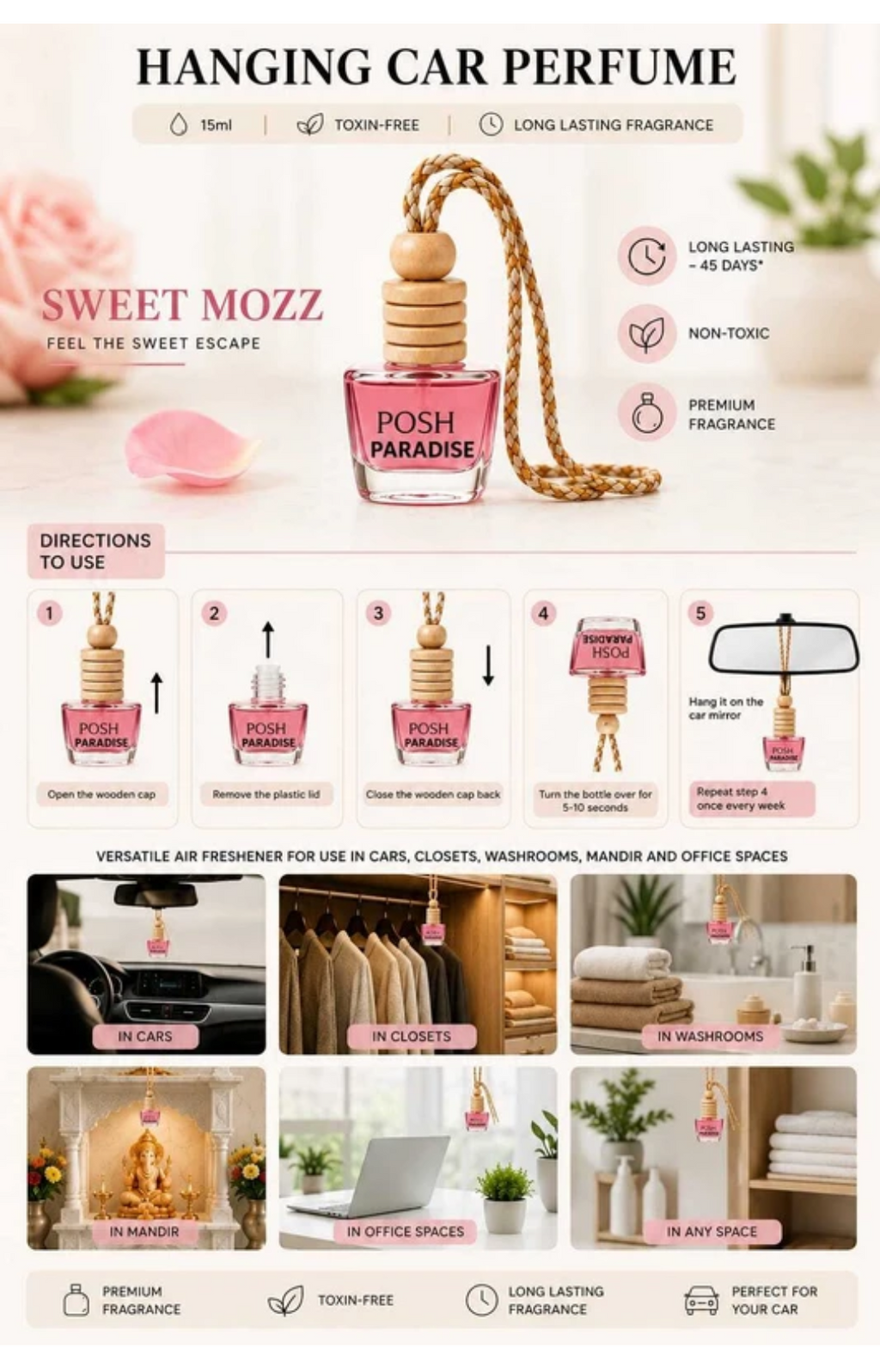 SWEET MOZZ CAR PERFUME 15 ML