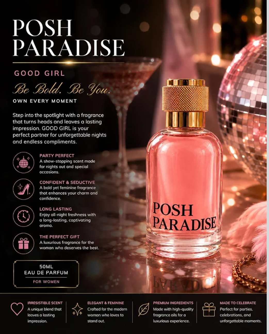 Good Girl Luxury Perfume for Women | 50ml Eau De Parfum Spray | Daily & party use